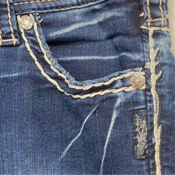 Silver Jeans Aiko Flap Skinny White Thick Stitch Dark Stretch; Women’s 27W 31L - Picture 8 of 16